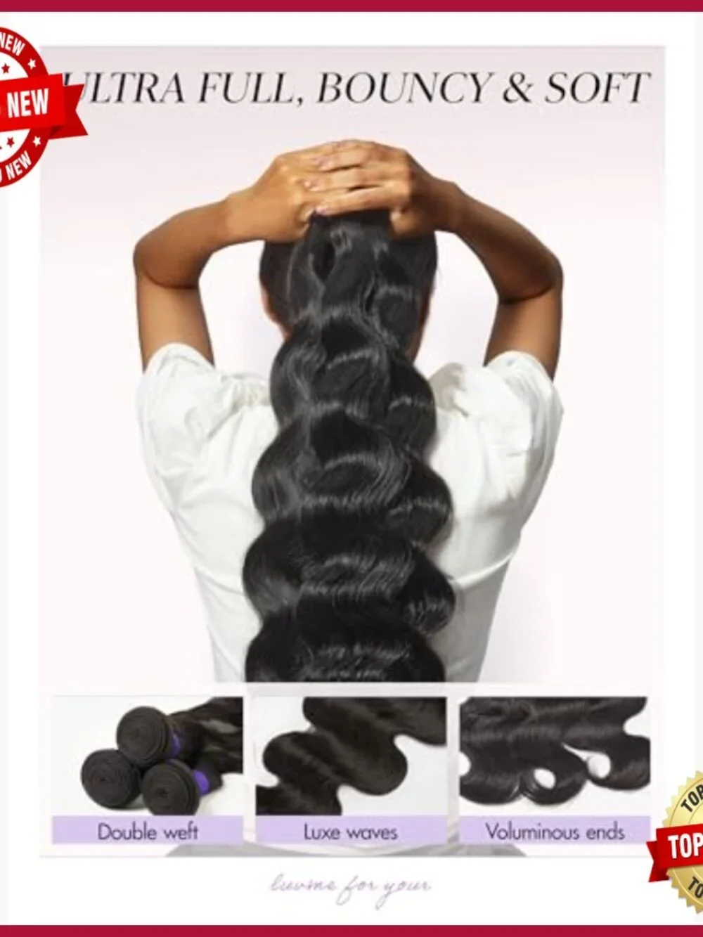 3 Bundles Body Wave Human Hair Extensions 12-16 Inch Virgin Brazilian